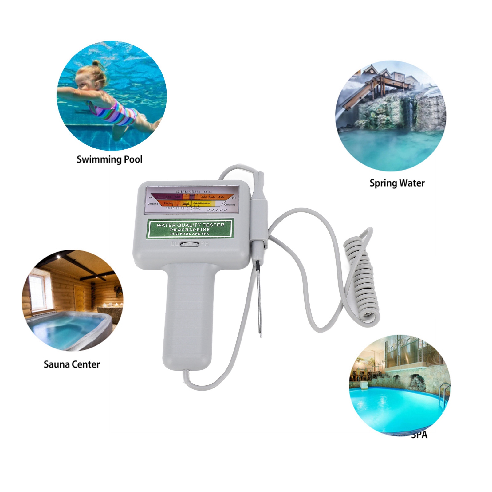 Water Testing Kit - Medidor Digital de pH y Cloro