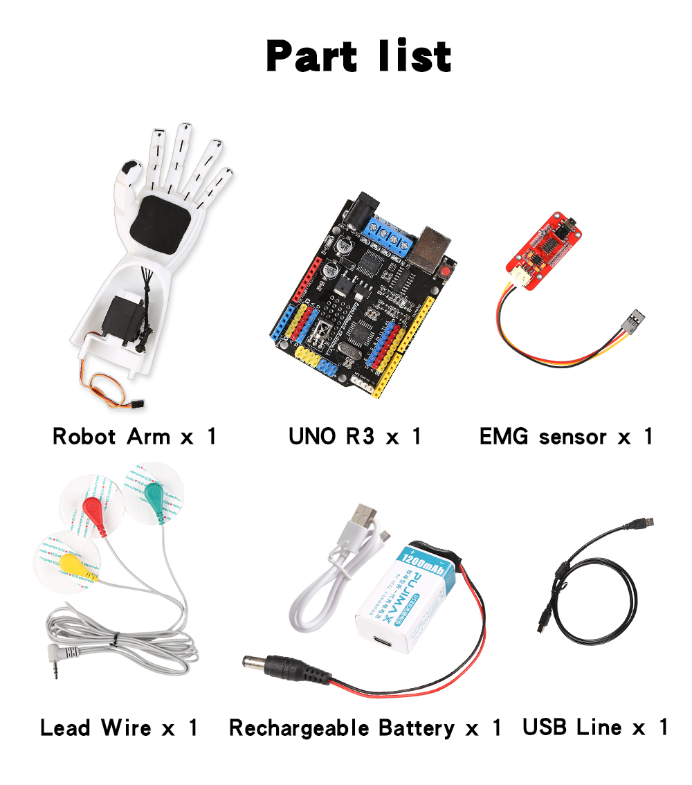Sensor EMG Brazo robótico Sens - Science Robot reseña y precio