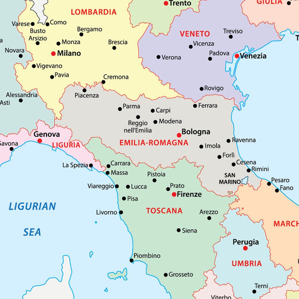 Mapa político italiano de 42x5 - Star Map Poster reseña y precio